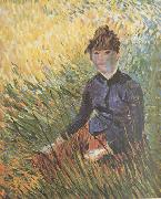 Vincent Van Gogh Woman sitting in the Grass (nn04) oil